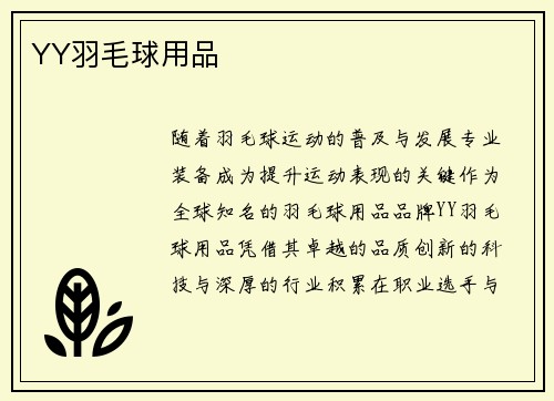 YY羽毛球用品